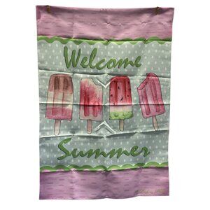 Welcome Summer House Flag Spring Summer Home Decor Watermelon Popsicle Outdoor